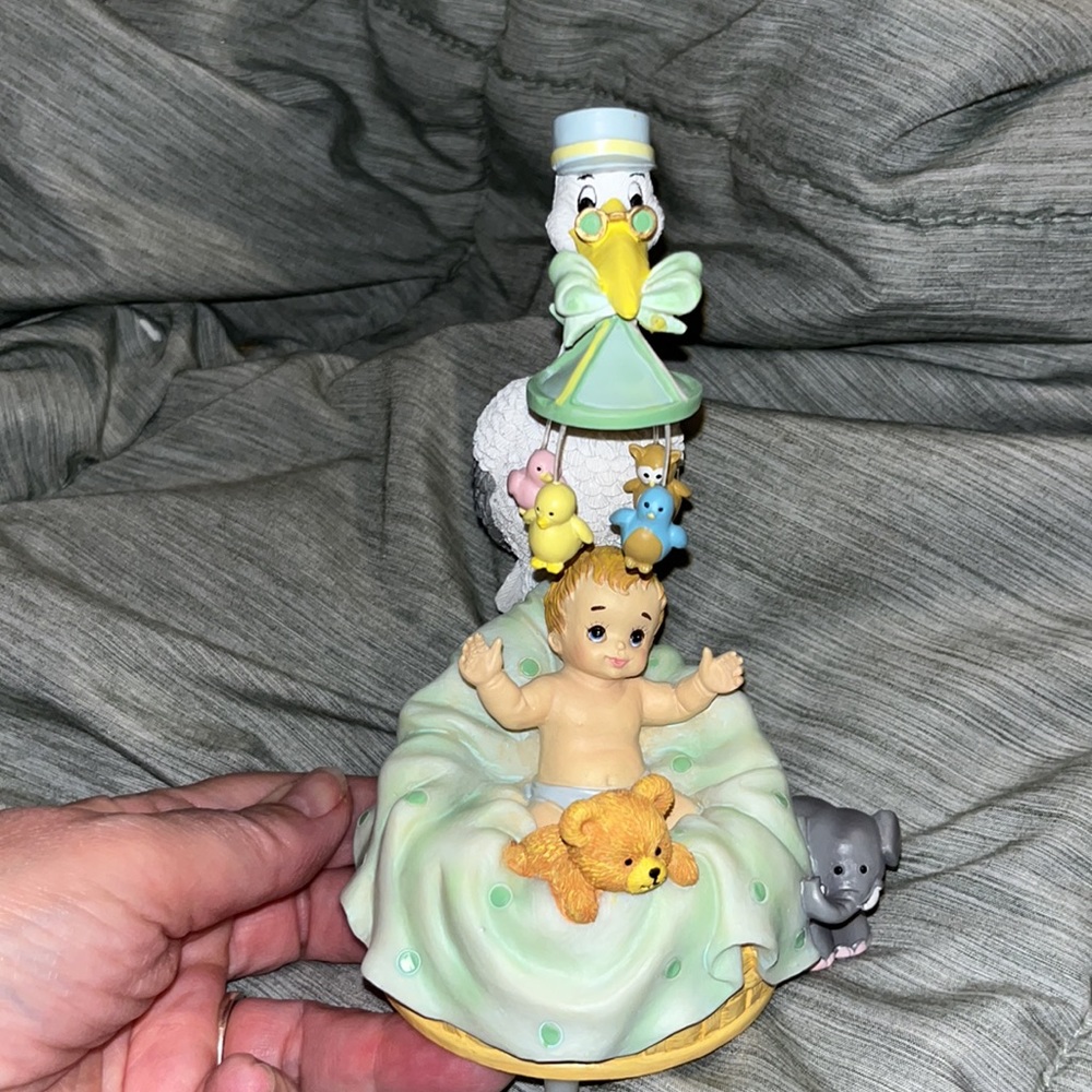 San Francisco Music Box Co. Stork with Baby Figurine